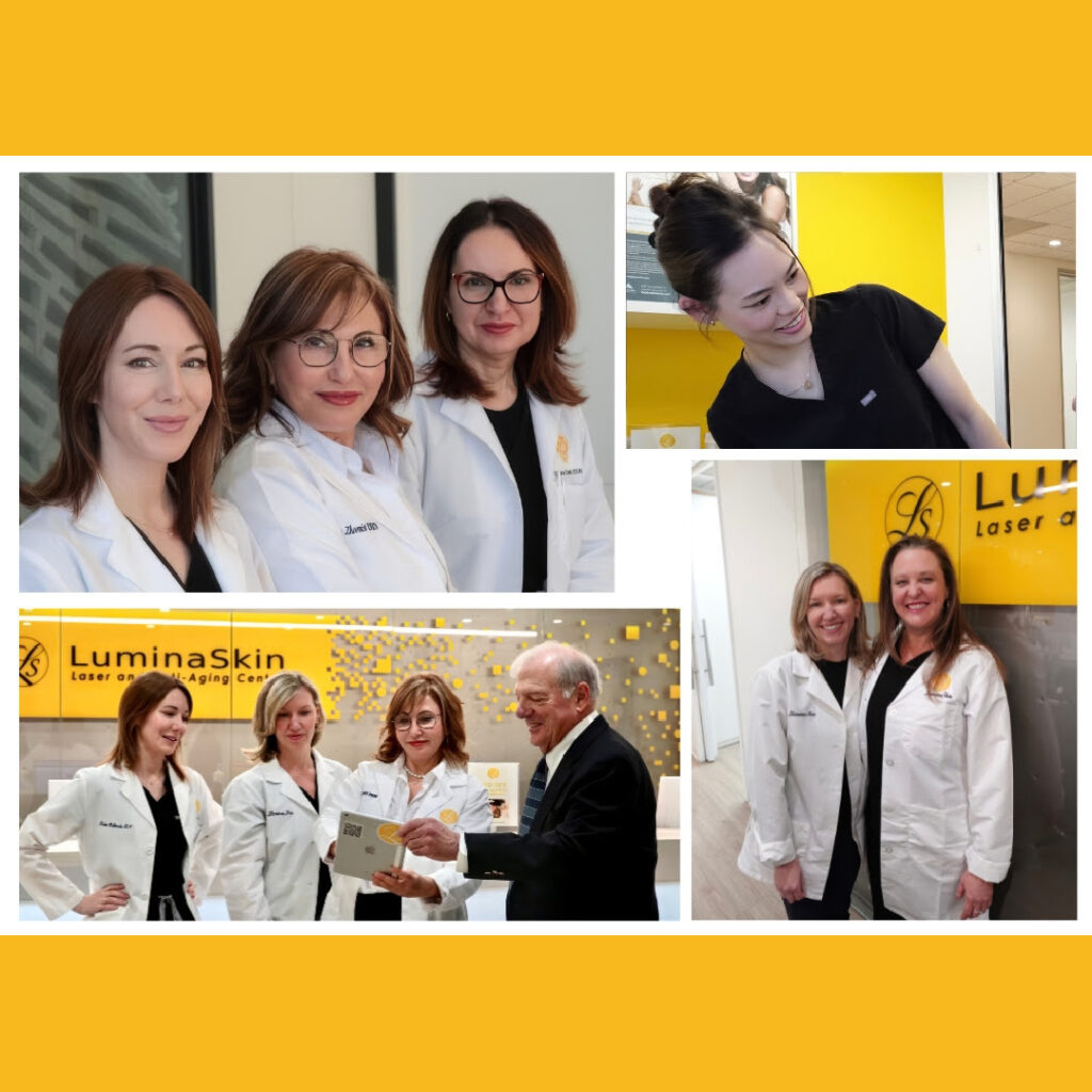 Photo collage of LuminaSkin employees