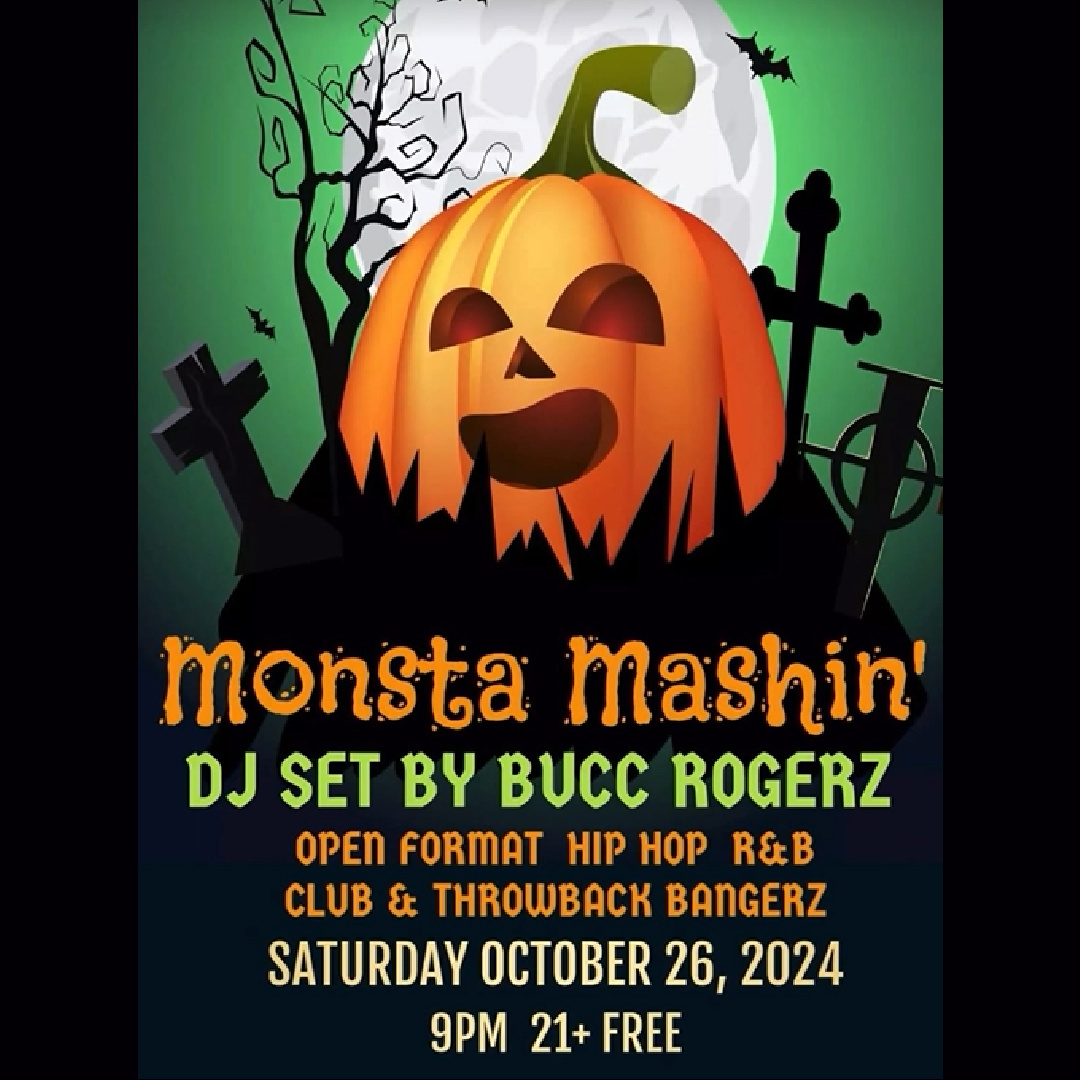 Image for Monsta Mashin with a jack o lantern and details about the event. See below.