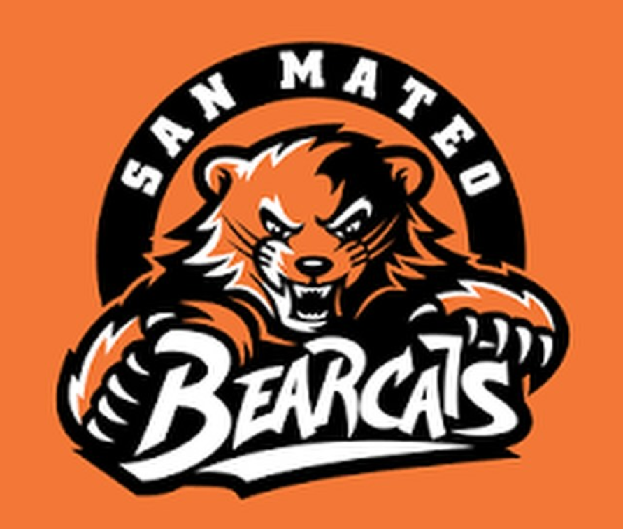 San Mateo Bearcats logo with a cartoon Bearcat