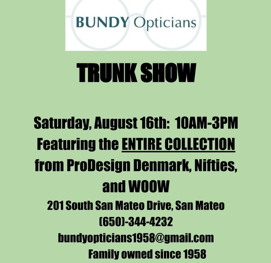 flyer for the trunk show