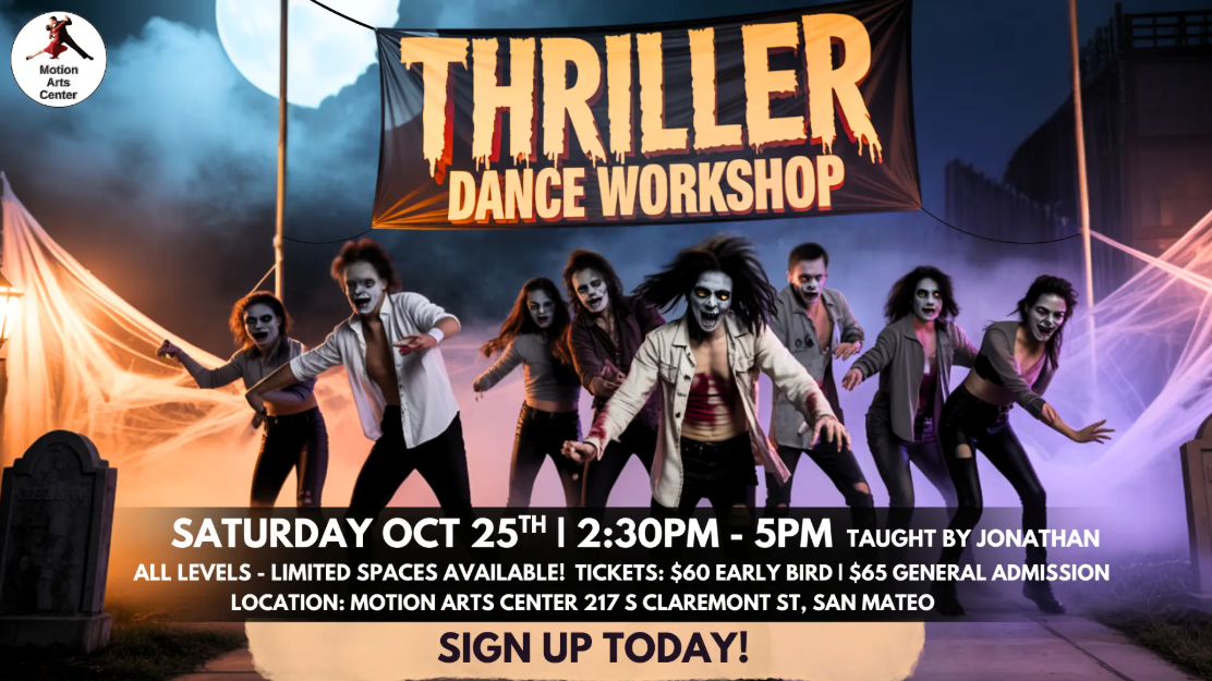 flyer for the event with an ai image of zombies walking through spider webs