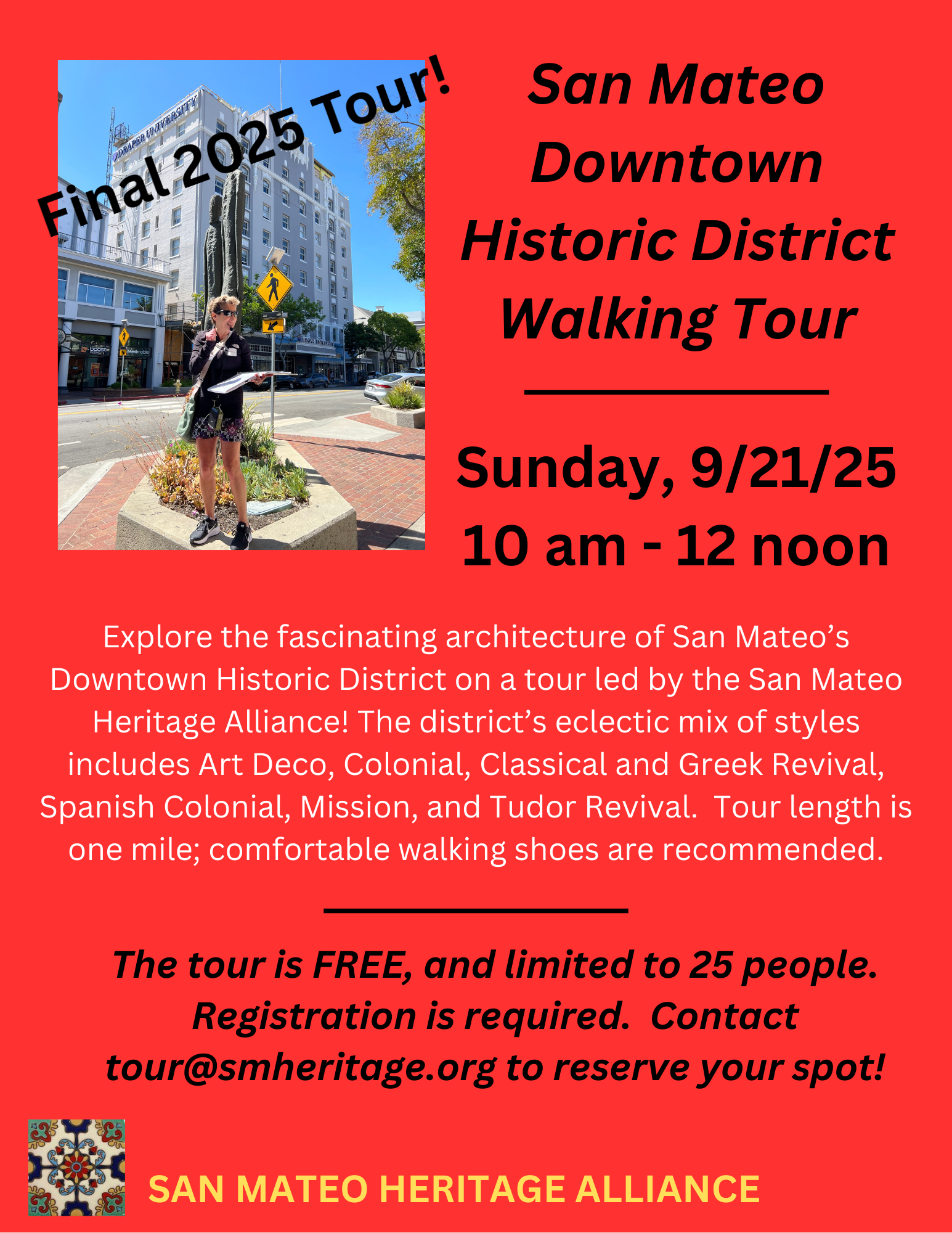 Flyer for the historical walking tour