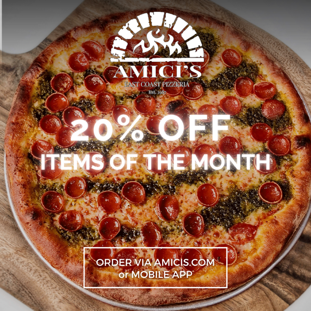 information about the promo plus a background image of a pizza with pepperoni