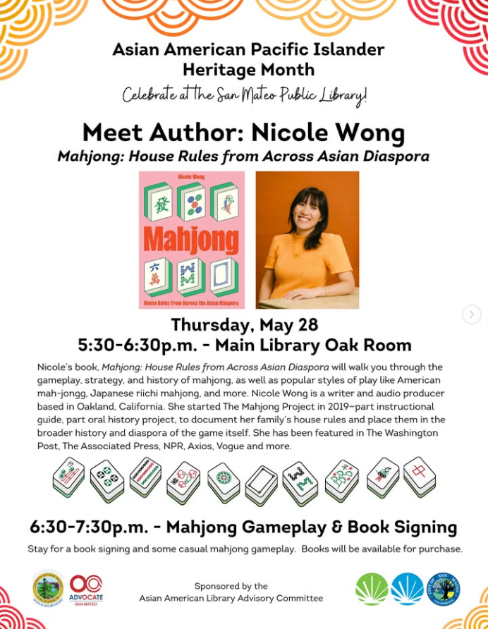 flyer for the event with a photo of the author and the cover of the book