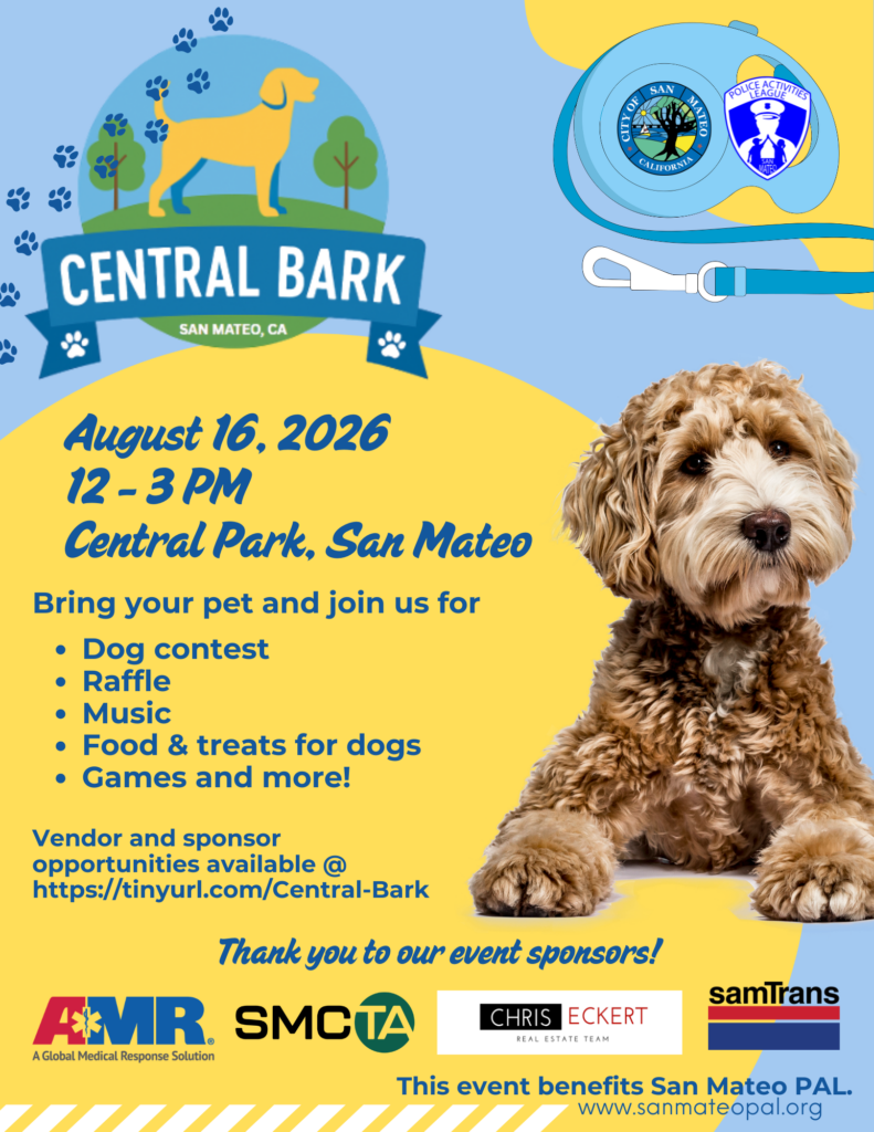 flyer for the event with a photo of a fluffy dog looking at the camera
