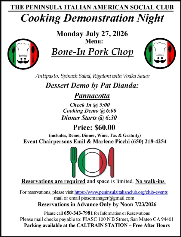 Cooking Demonstration Night Event Flyer