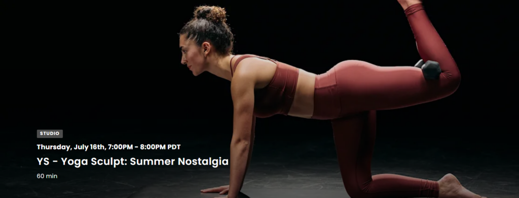 Event Flyer for a Free Yoga Session. Showing a young lady stretching in red athletic clothes.