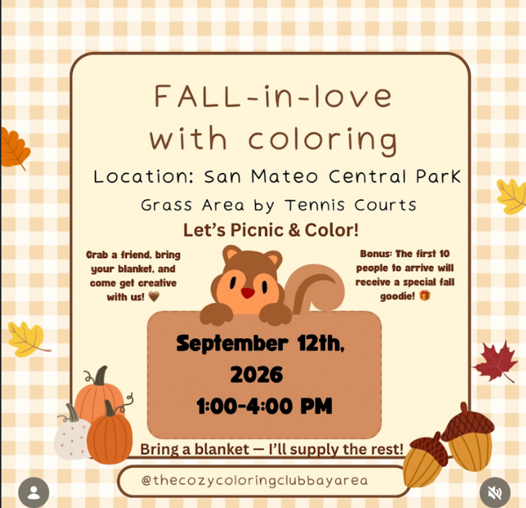 flyer for the event with an image of a squirrel and some acorns, leaves, and pumpkins